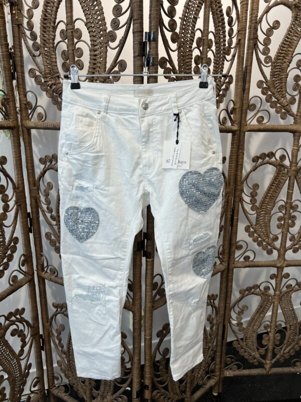 Sample Sale WHITE DENIM with heart