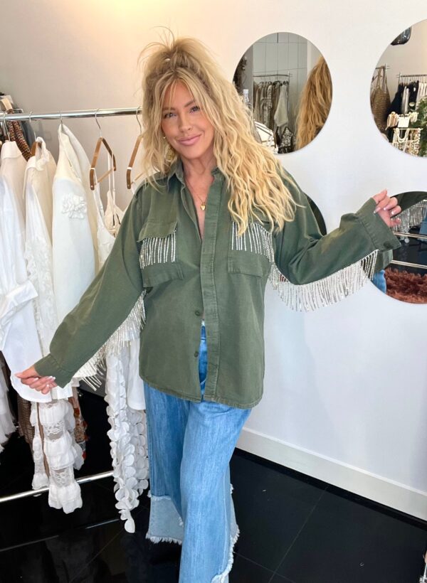 MILITARIE JACKET WITH FRILL STRASS - Image 2