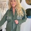 MILITARIE JACKET WITH FRILL STRASS