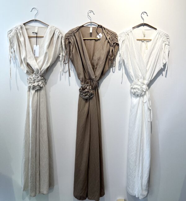 Sample Sale dress Beige, Tobacco, White