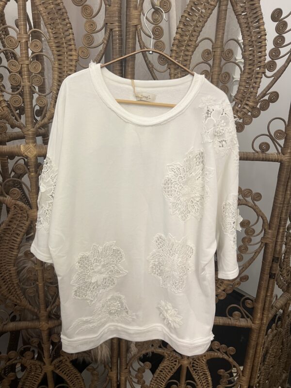 A Sample sweater /short dress with lace, 1 left