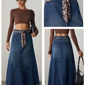 DENIM SKIRT WITH LEO SCARF