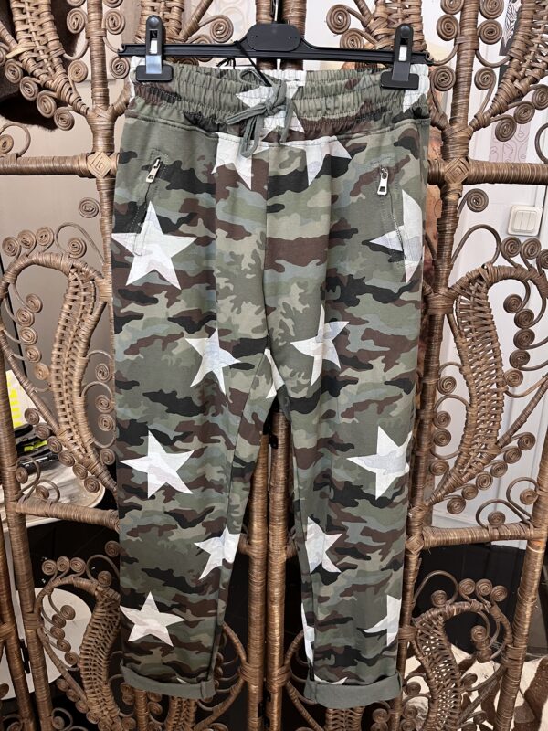 1 A Sample Sale army pants, 2 left