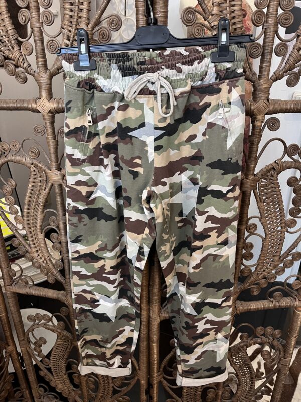 1 A Sample Sale army pants, 2 left